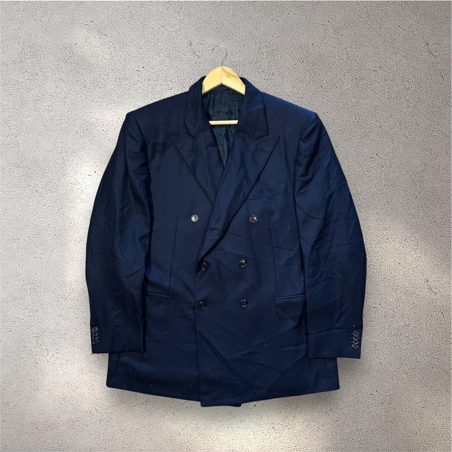 Vintage Loro Piana Double Breasted Navy Blazer