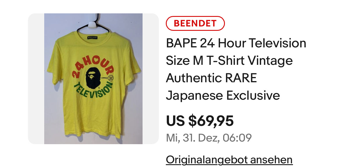 Bape 24 Hour Televison Tee