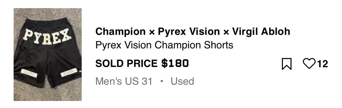 RARE Pyrex X Champion Virgil Abloh Shorts