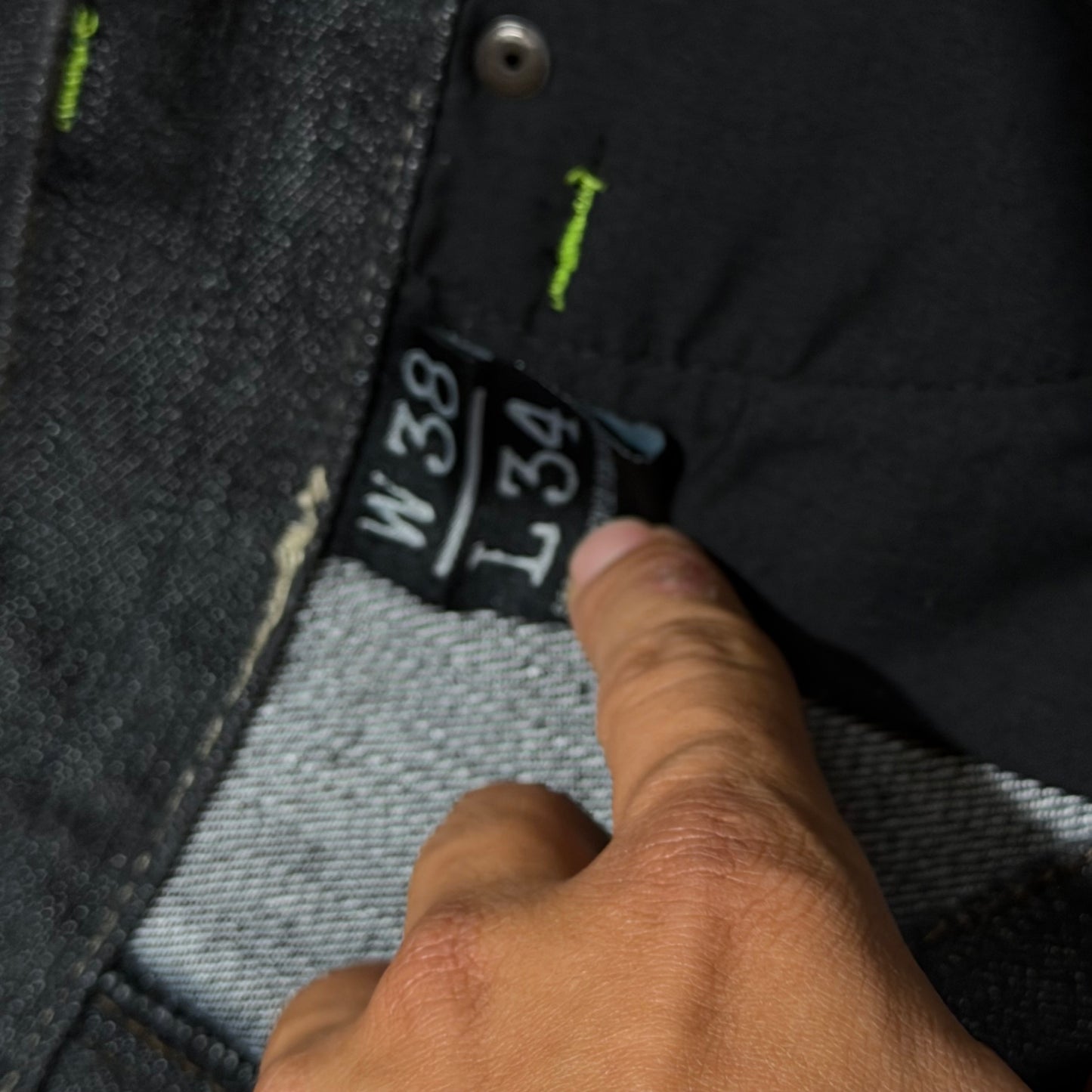 Y2k Raw Blue Ganja Baggy Jeans