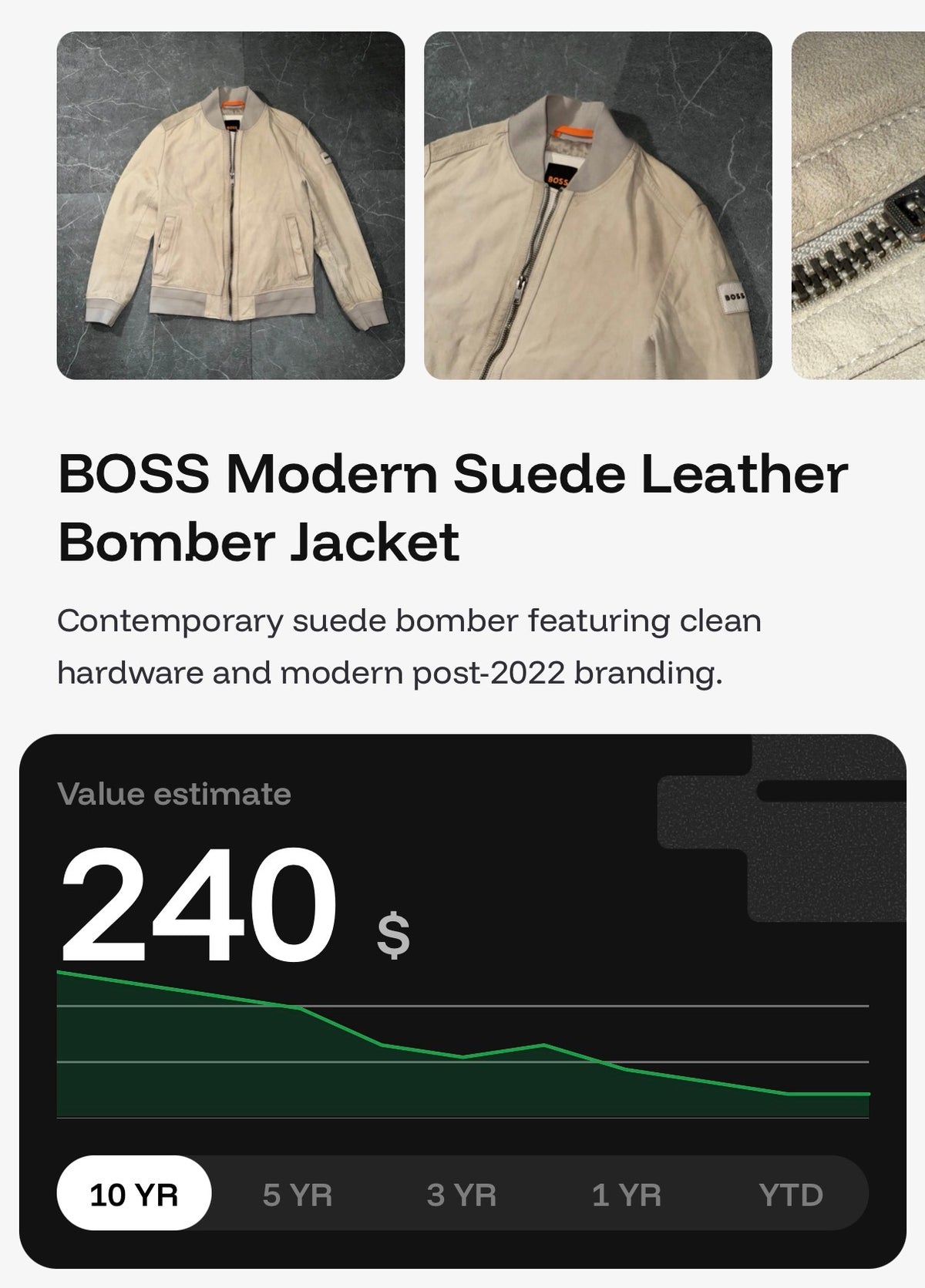 BOSS Suede Leather Bomber Jacket
