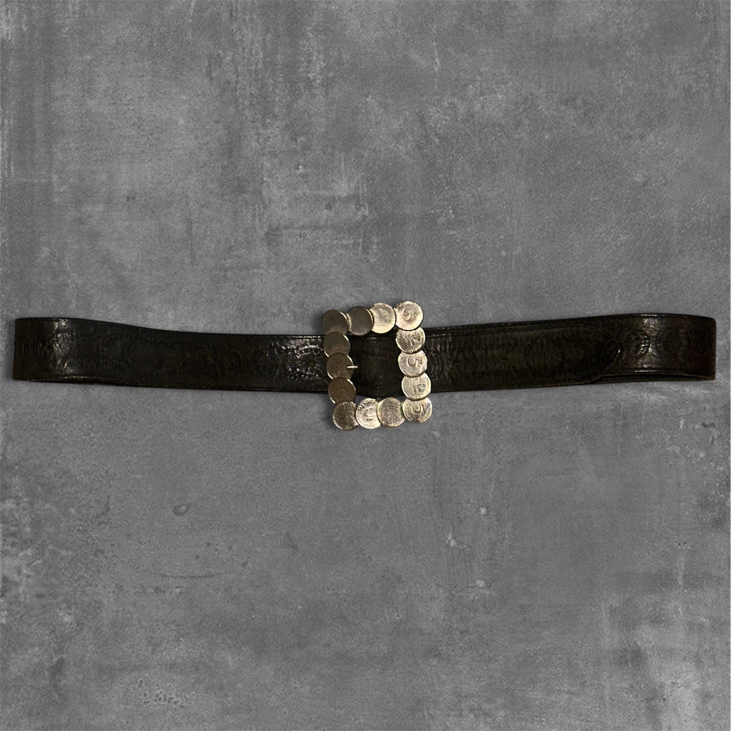 Vintage Custom 5 pfennig Leather Belt 100