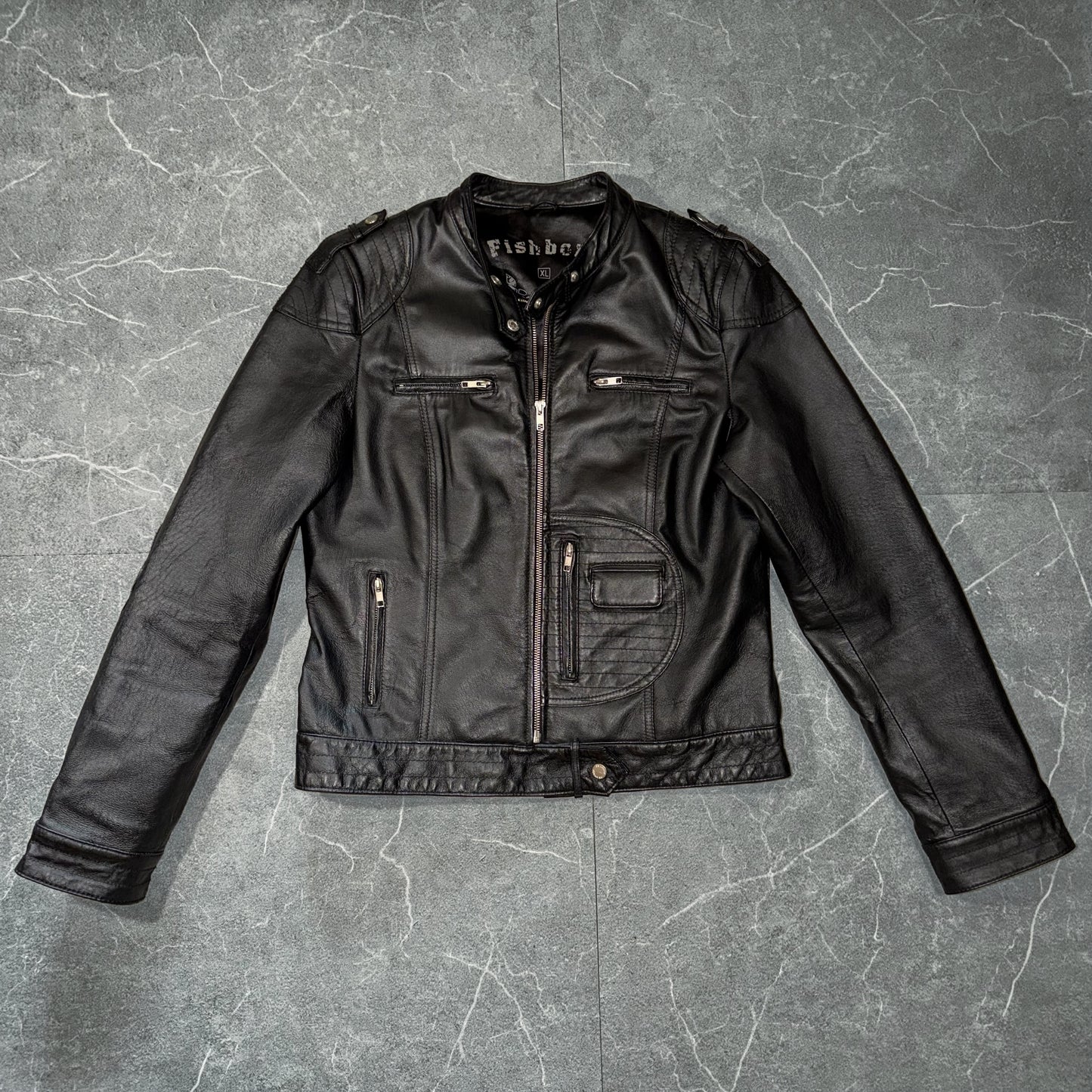 Fishbone Leather Jacket