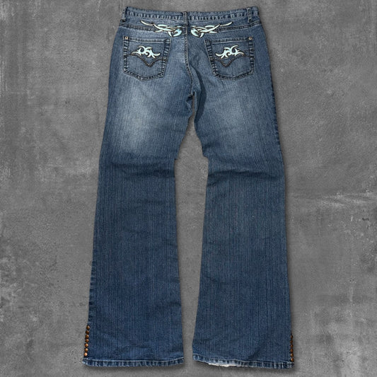 Y2k Tribal Flared Wmns Jeans