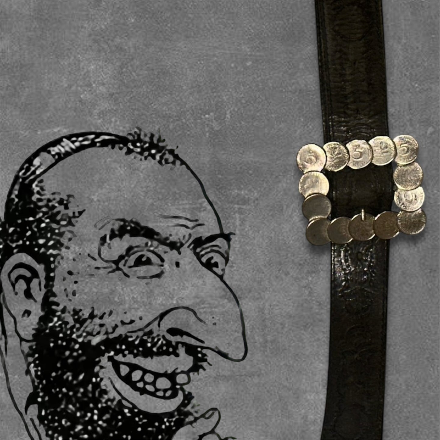 Vintage Custom 5 pfennig Leather Belt 100