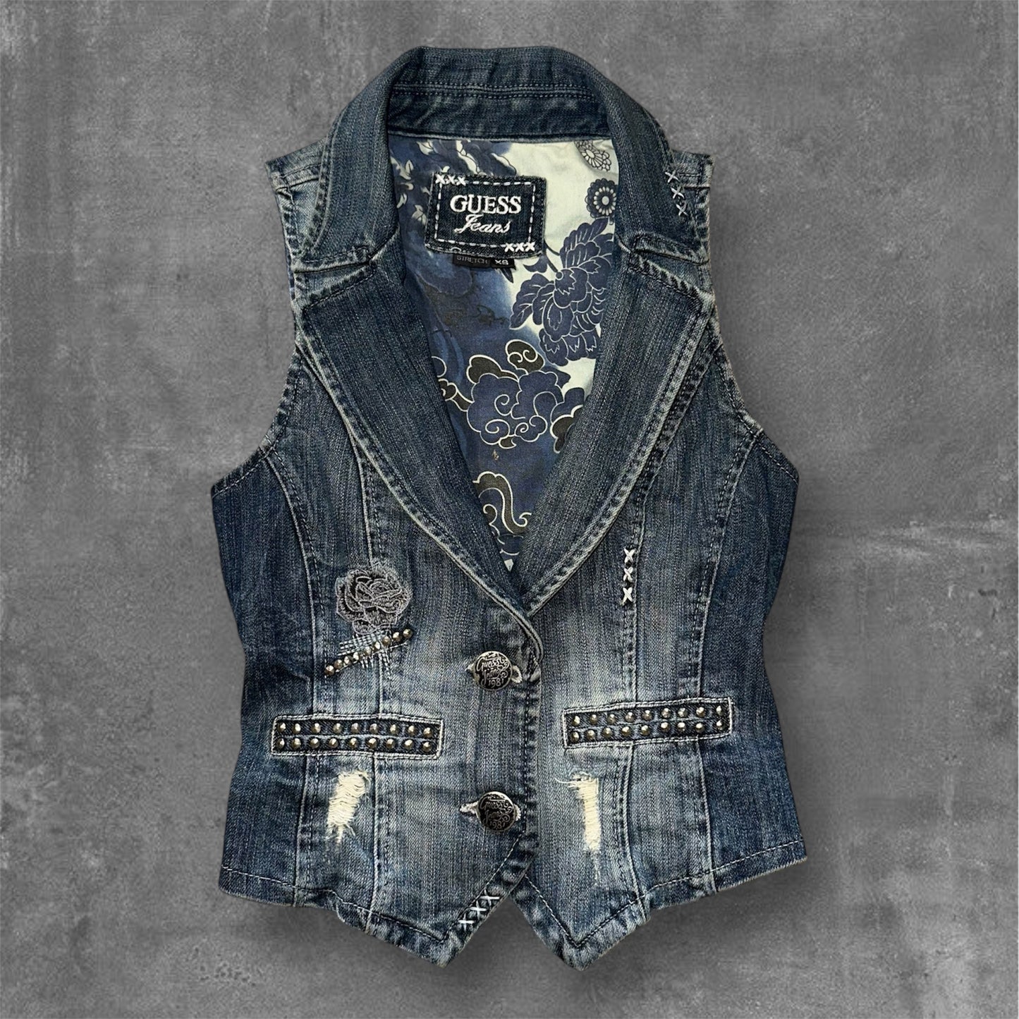 Y2k Guess Denim Vest