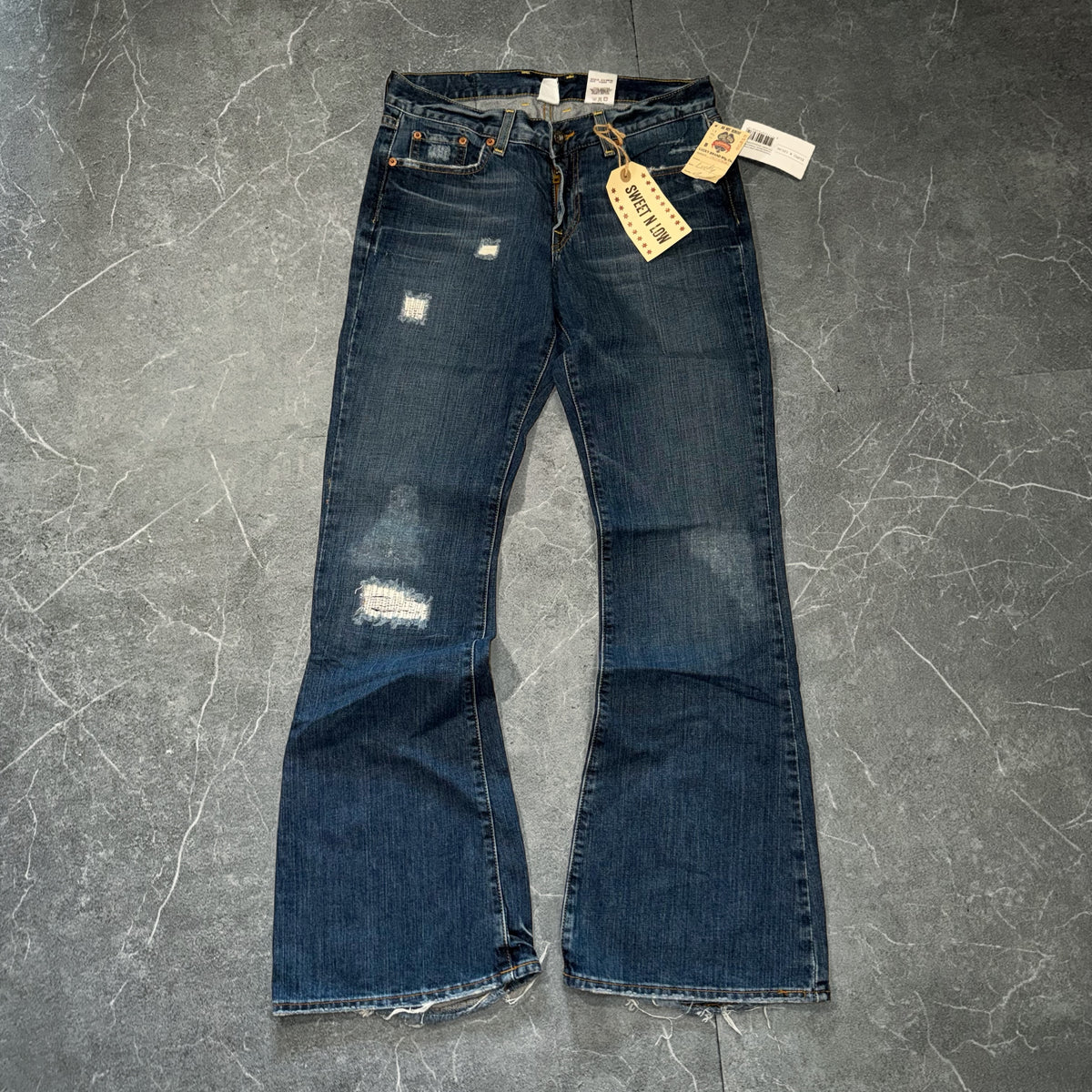 Y2k Lucky Brand “Lucky You” Flared Distressed Jeans