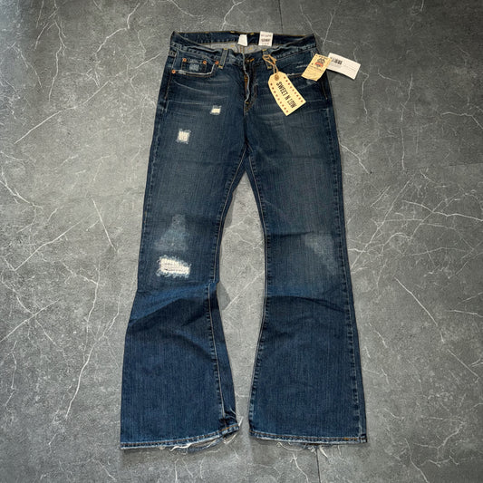 Y2k Lucky Brand “Lucky You” Flared Distressed Jeans