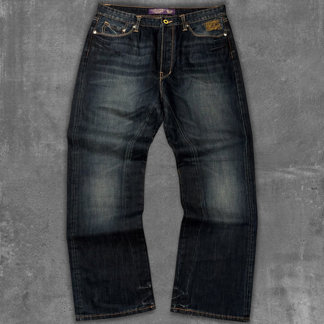 RARE Christian Audigier Day of the Dead Baggy Jeans