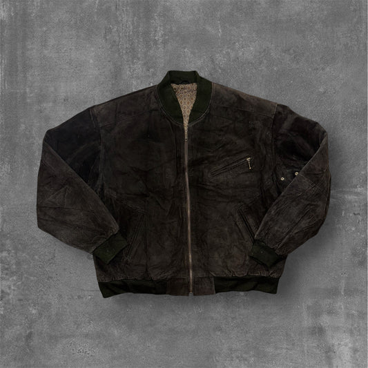 Vintage Leather Bomber Jacket