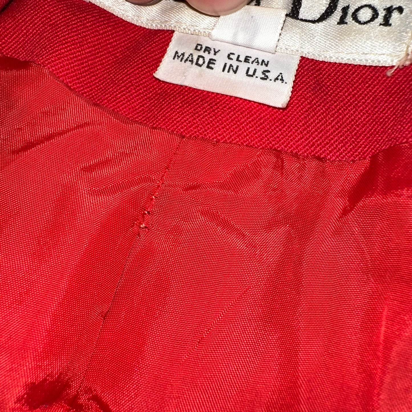 1990 Christian Dior Jacket Red Crepe Tailored