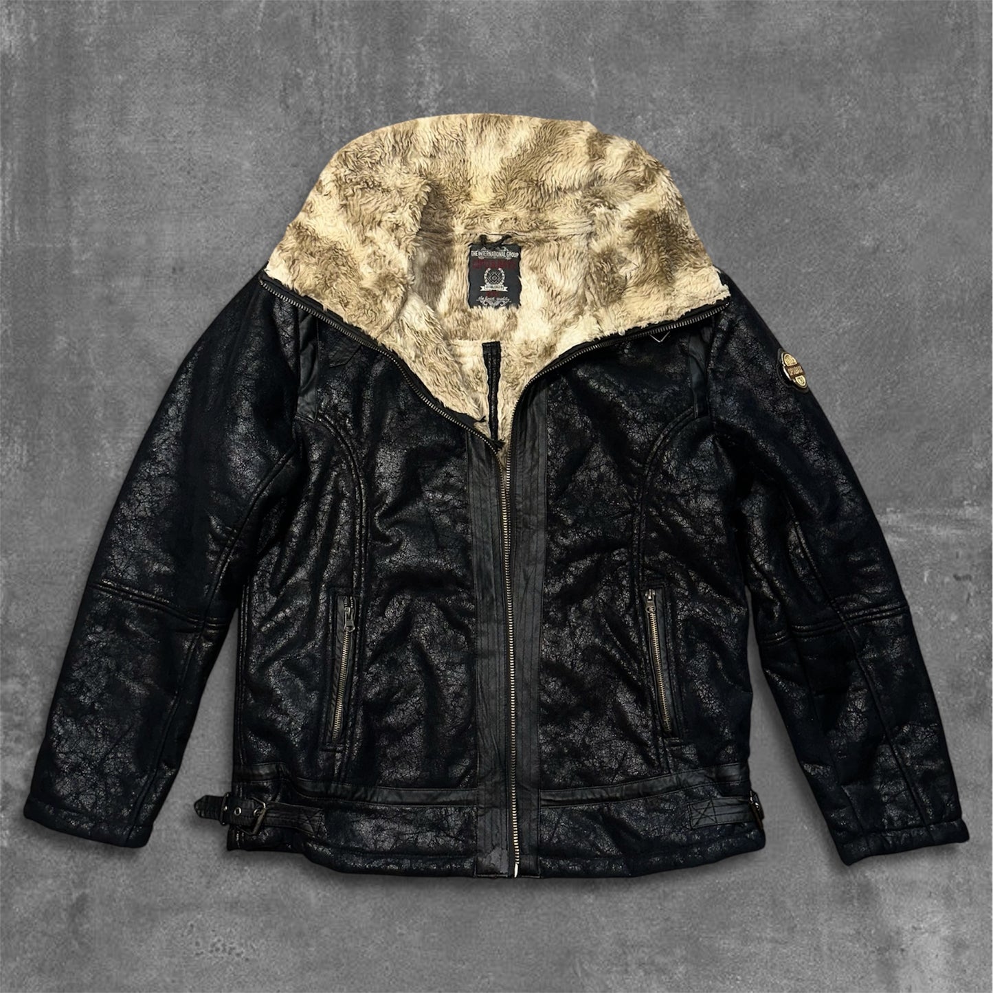 Y2k Cipo & Baxx Eco Faux Leather Jacket
