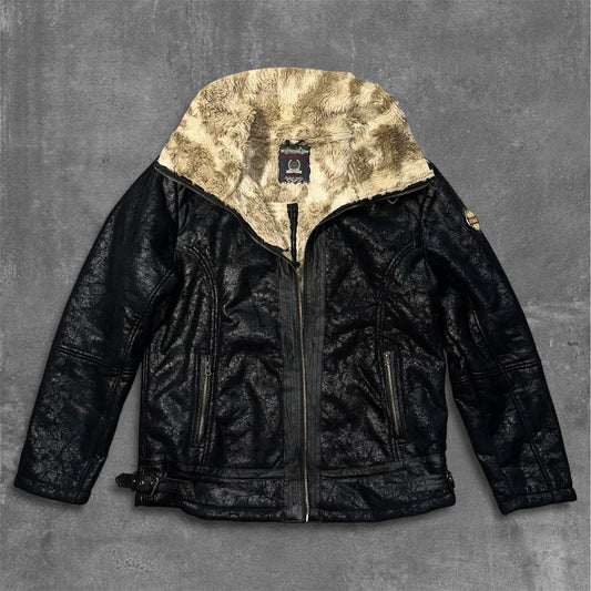 Y2k Cipo & Baxx Eco Faux Leather Jacket