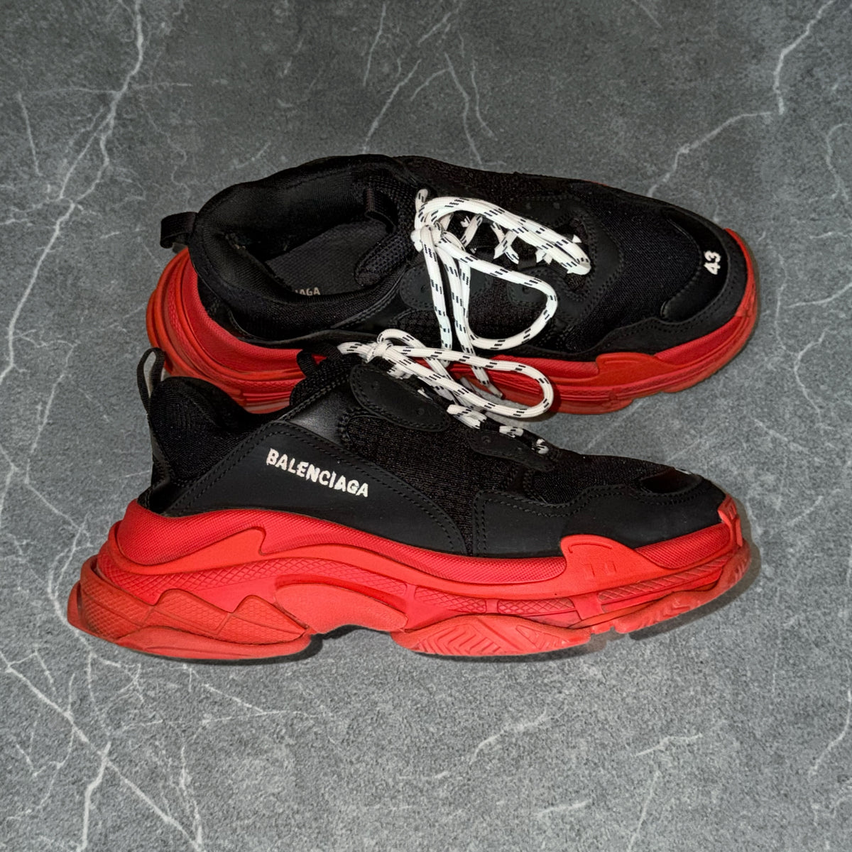 Balenciaga Tripple S Black and Red Sneakers [43]