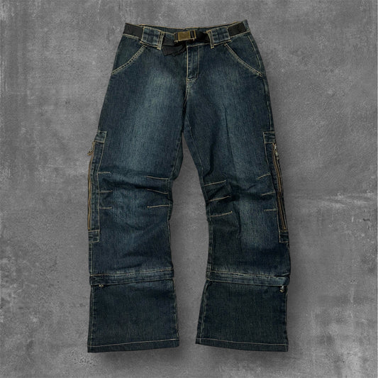 Y2k Authentic Style Flared Heavy Jeans