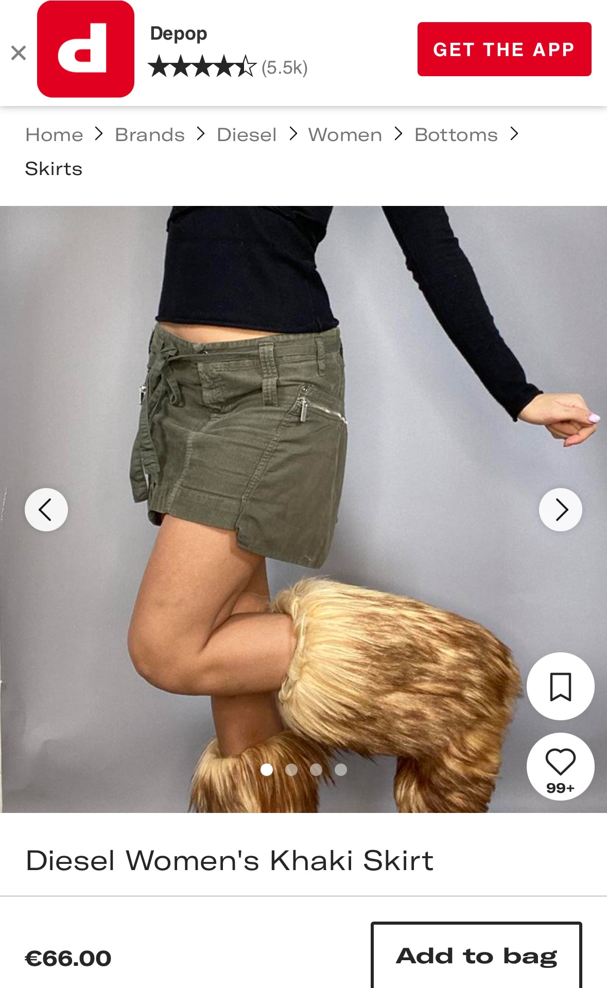 Vintage Diesel Utility Mini Skirt