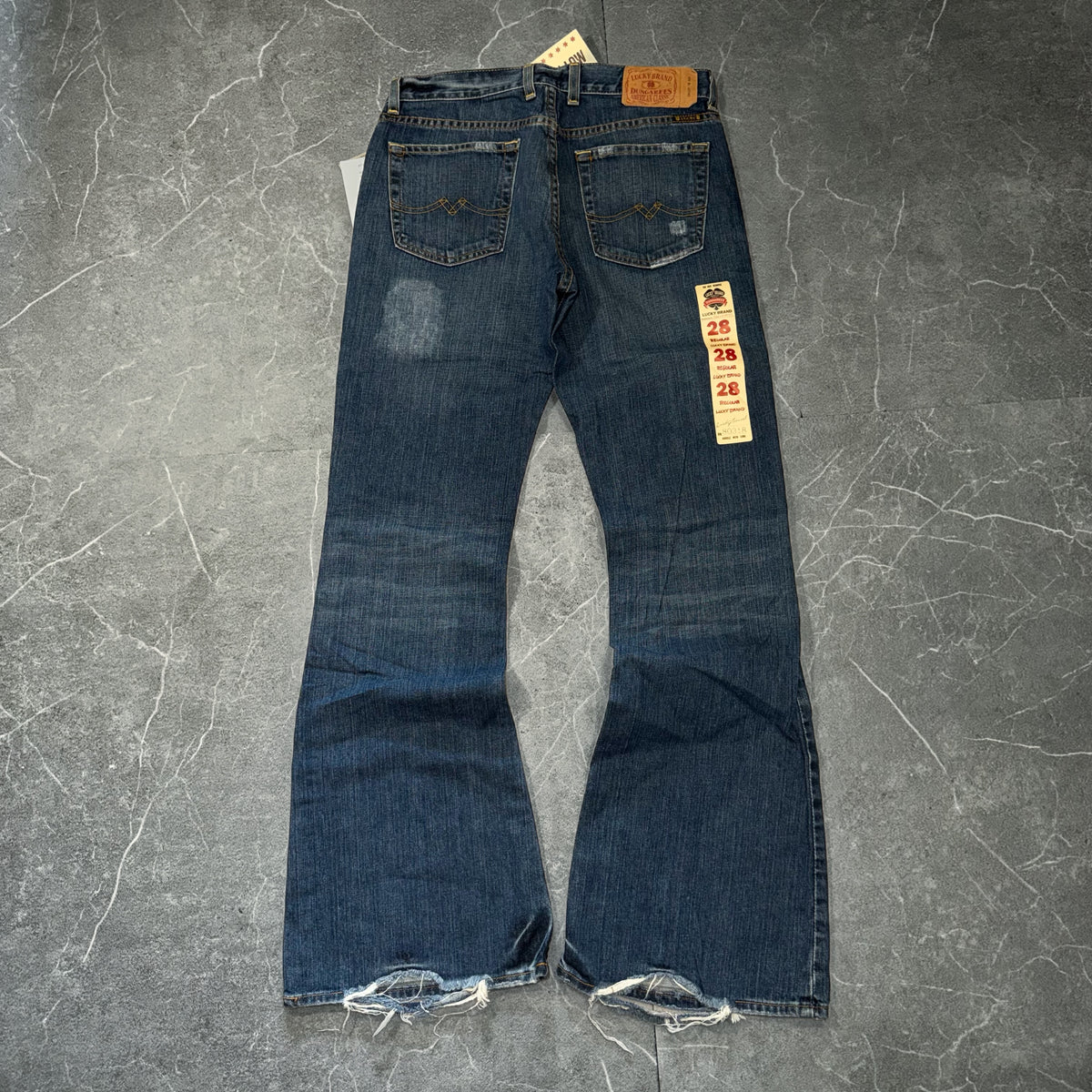 Y2k Lucky Brand “Lucky You” Flared Distressed Jeans