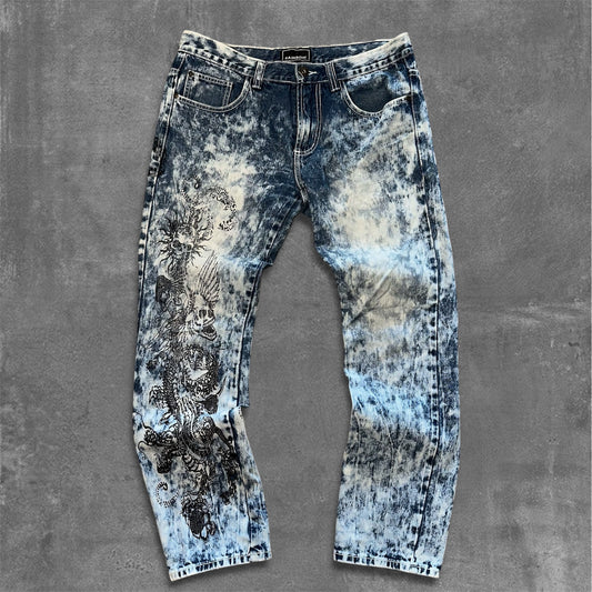 Y2k Rainbow Tattoo Jeans