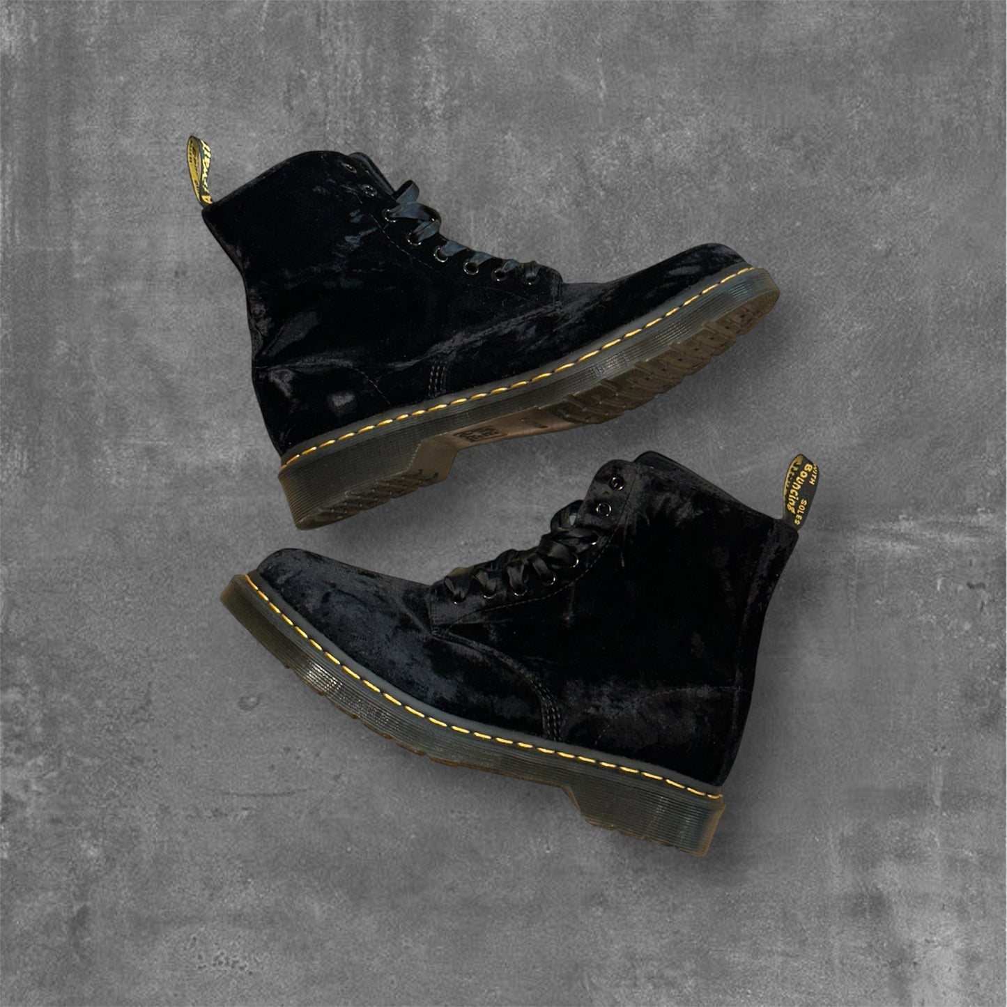 AirWair Dr. Martens Velvet Black Mesh Boots [NEW]