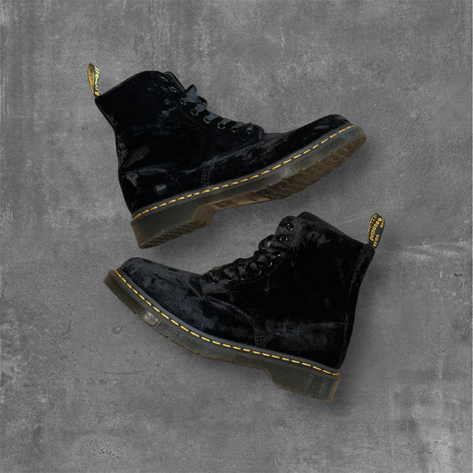 AirWair Dr. Martens Velvet Black Mesh Boots [NEW]