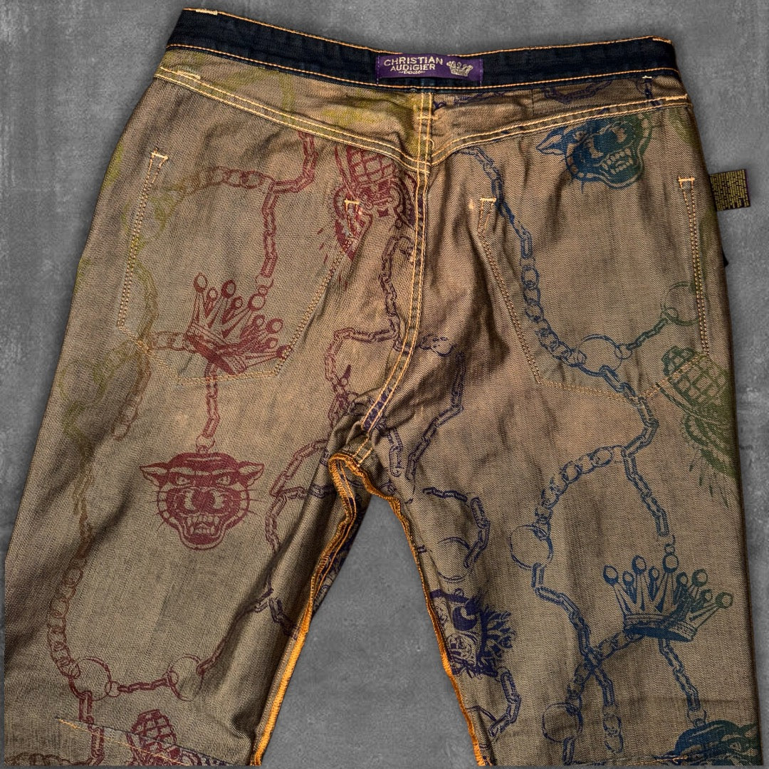 RARE Christian Audigier Day of the Dead Baggy Jeans
