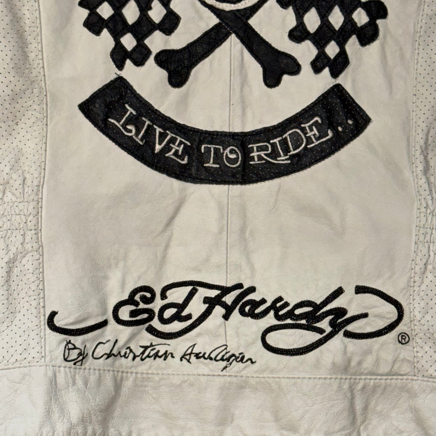 Y2k Ed Hardy Wmns Leather Jacket