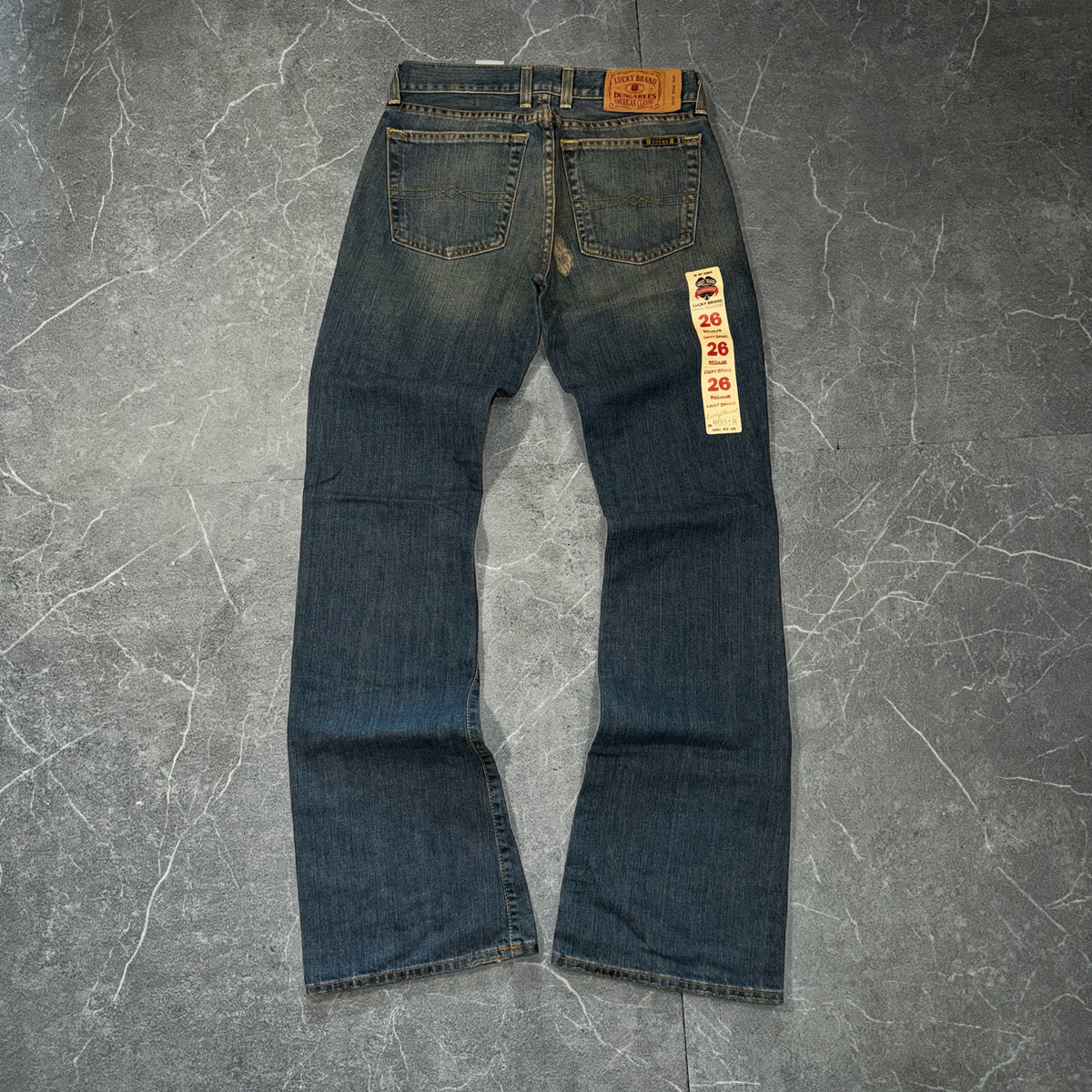 Y2k Lucky Brand “Lucky You” Faded Flared low rise jeans
