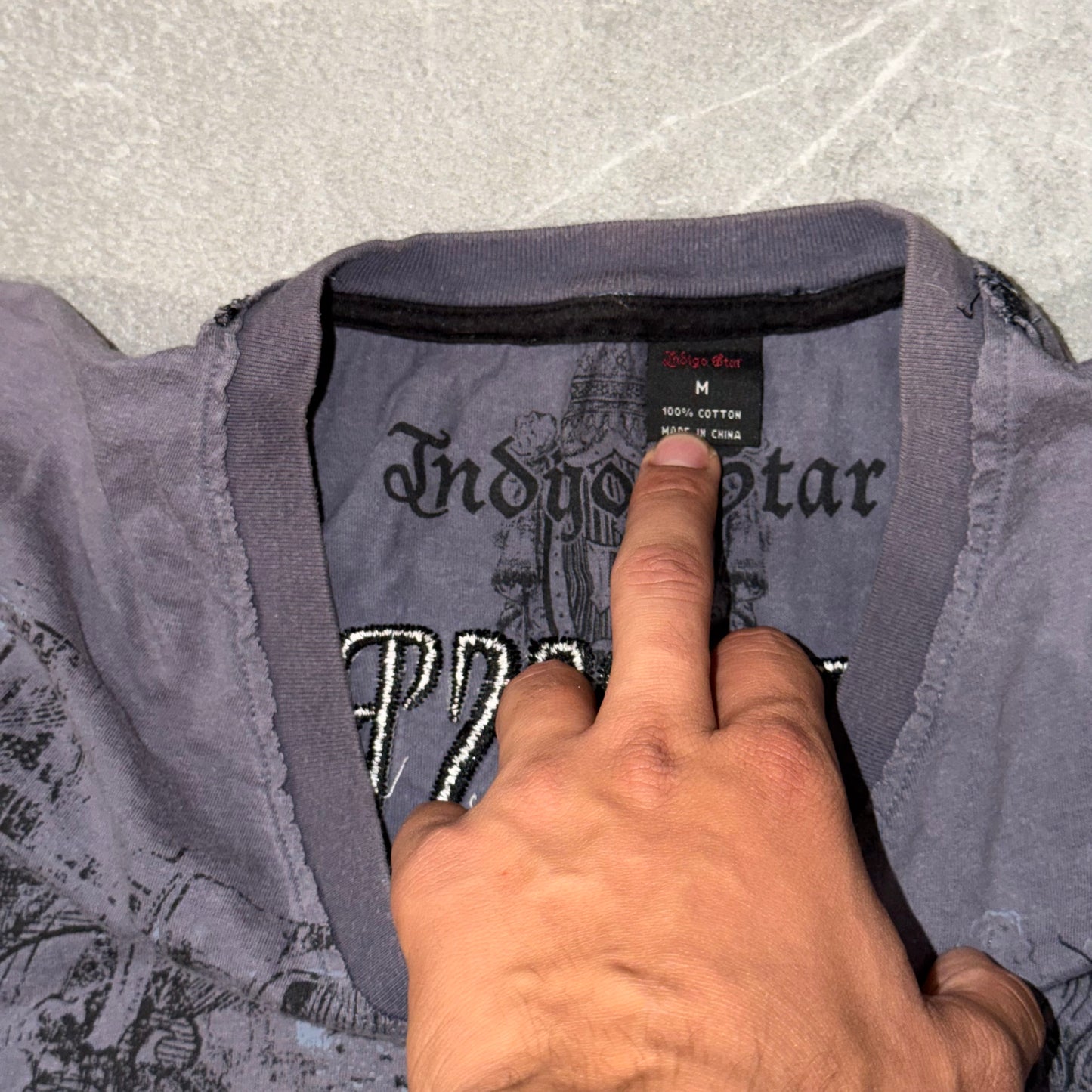 Vintage Indigo Star Faded Tee