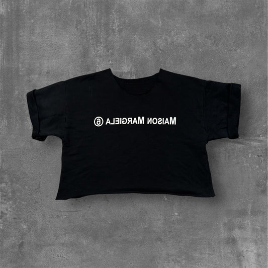 Maison Margiela Reversed Logo Cropped Sweater