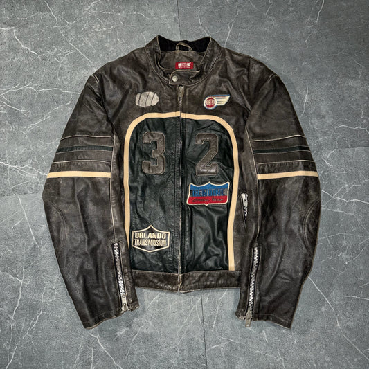 Vintage Mustang Leather Biker Jacket