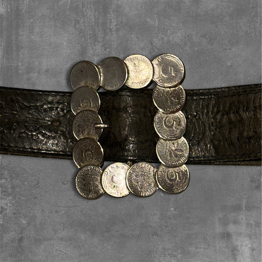 Vintage Custom 5 pfennig Leather Belt 100