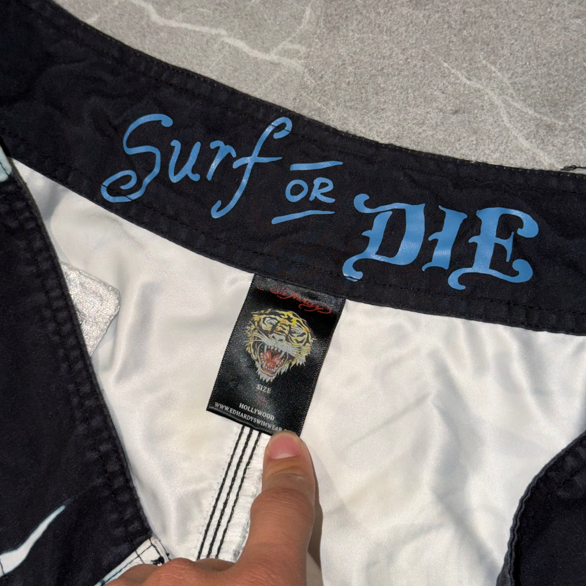 Y2k Ed Hardy Surf or Die BoardShorts