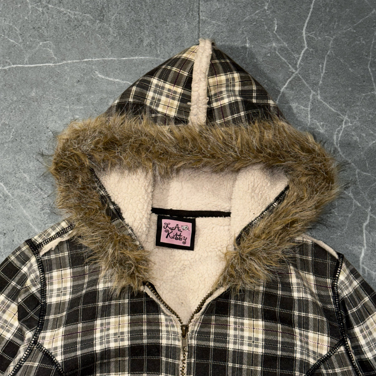 Y2k LA Kitty Zipper