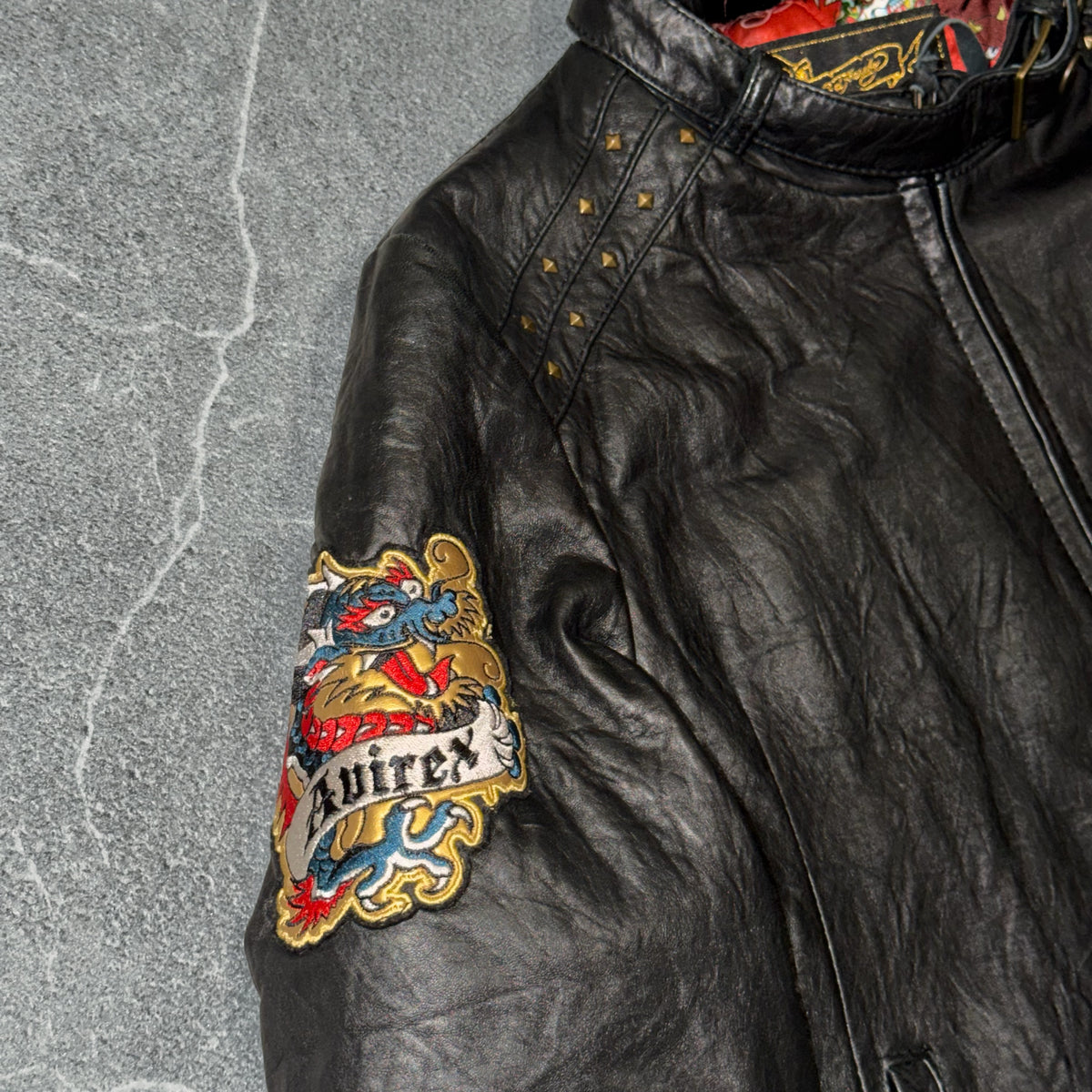 Vintage Ed Hardy for Avirex Wmns Leather Jacket