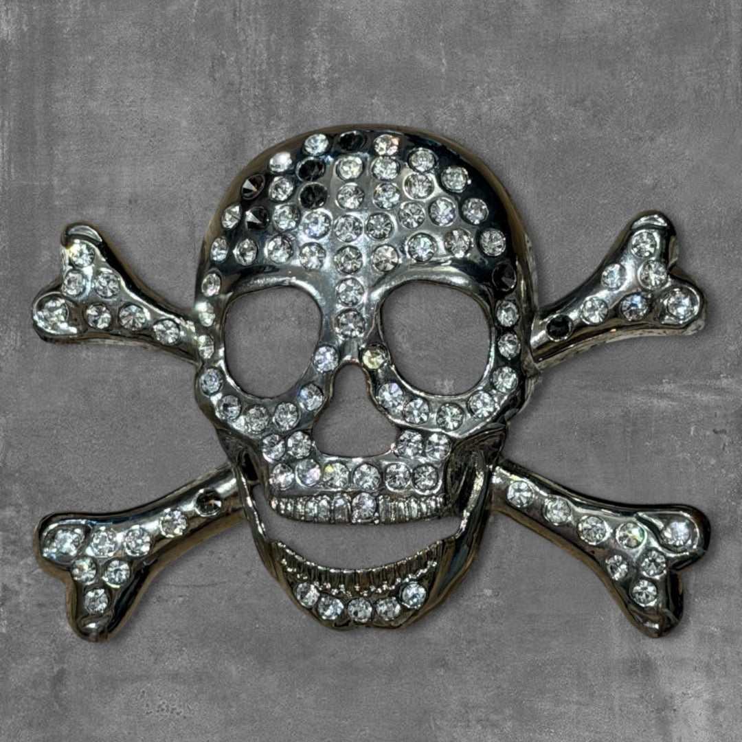 Y2k Skull Leather Belt 100cm