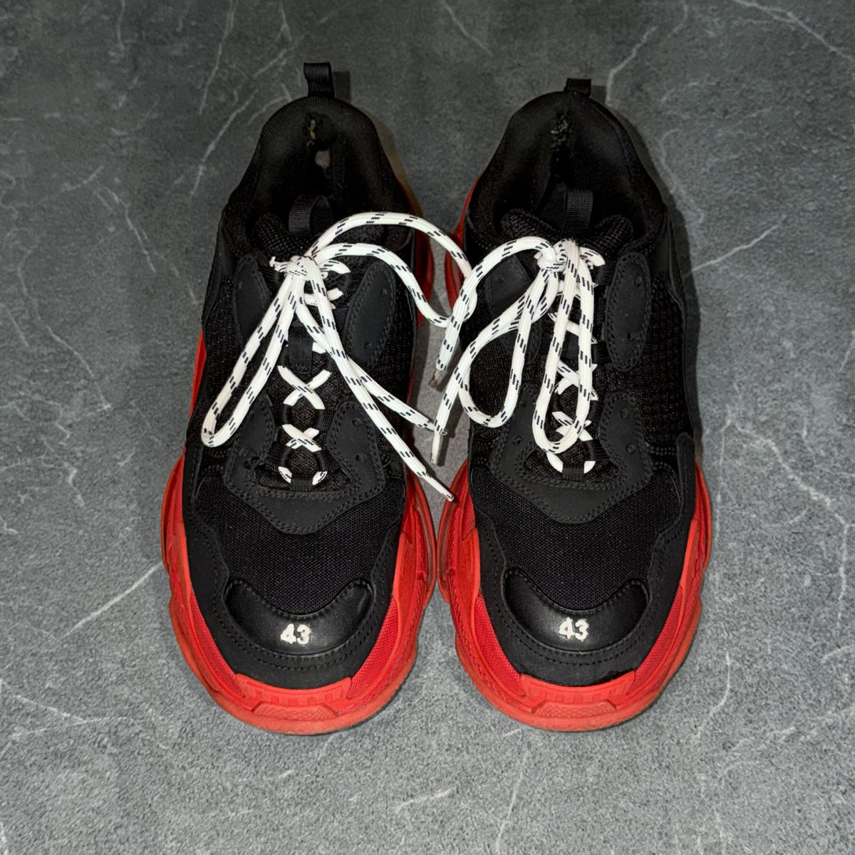 Balenciaga Tripple S Black and Red Sneakers [43]