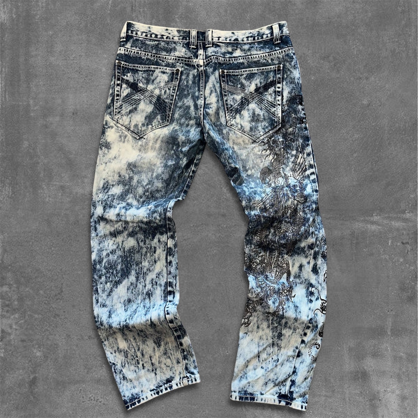 Y2k Rainbow Tattoo Jeans