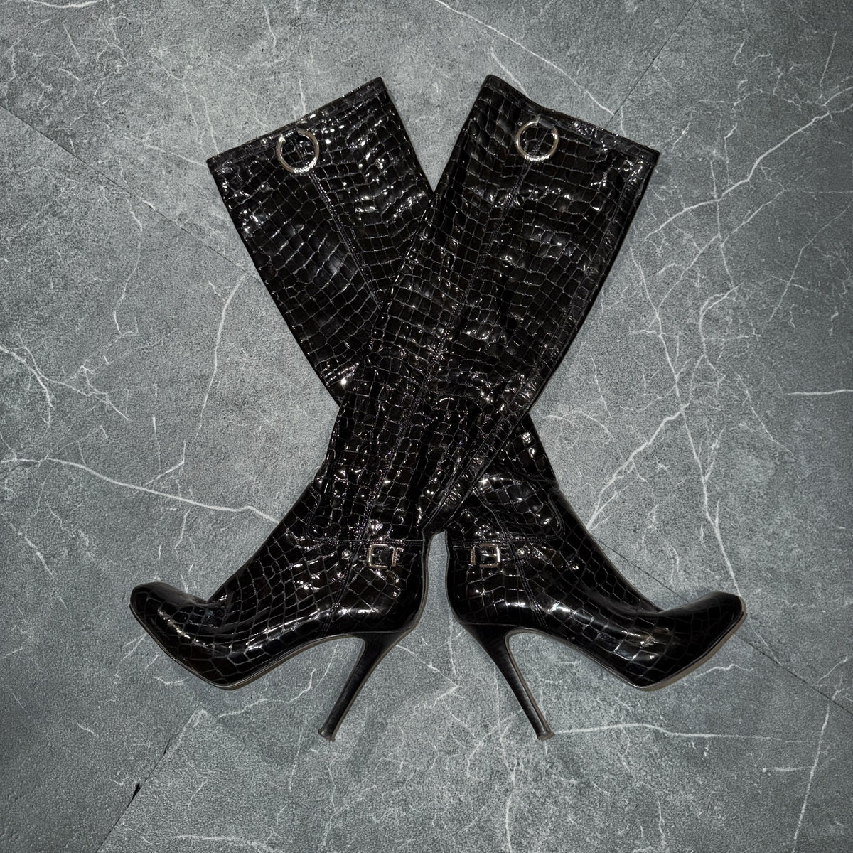 Guess by Marciano Crocodile Print High Boots [37]👠💅
