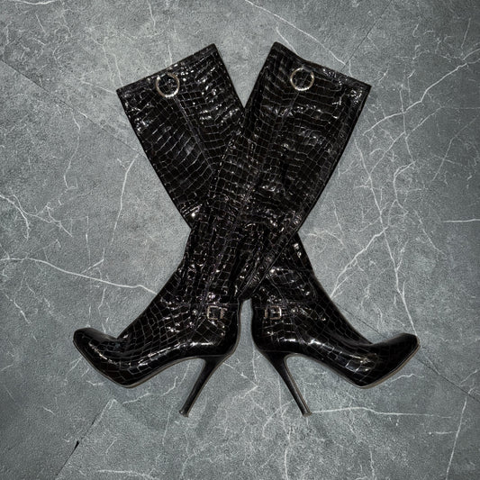 Guess by Marciano Crocodile Print High Boots [37]👠💅