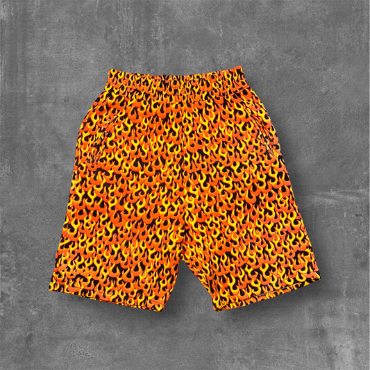Mad House Flame heavy cotton shorts