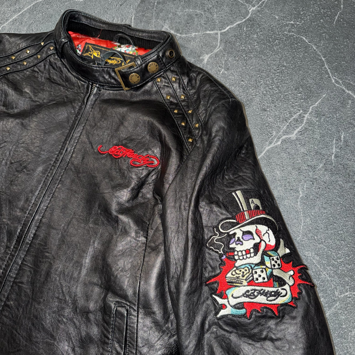 Vintage Ed Hardy for Avirex Wmns Leather Jacket