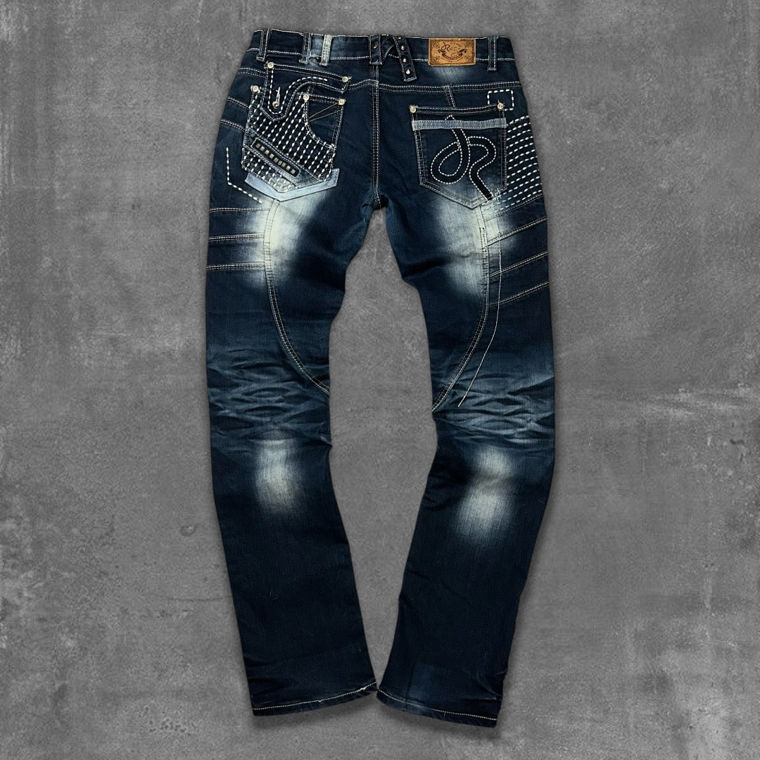 Y2k Rag Biker Jeans