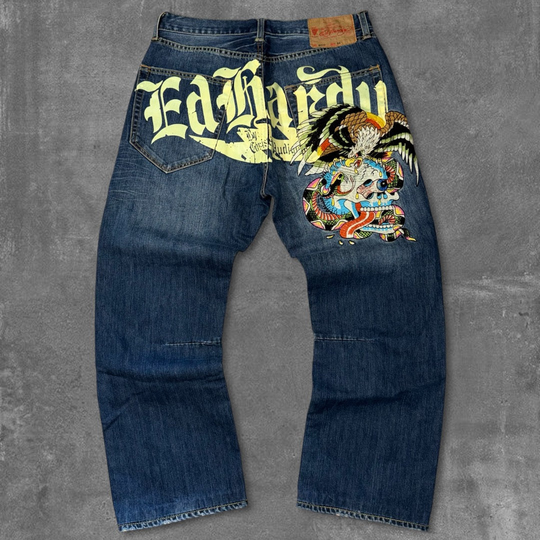 Y2k Ed Hardy Bootcut Jeans