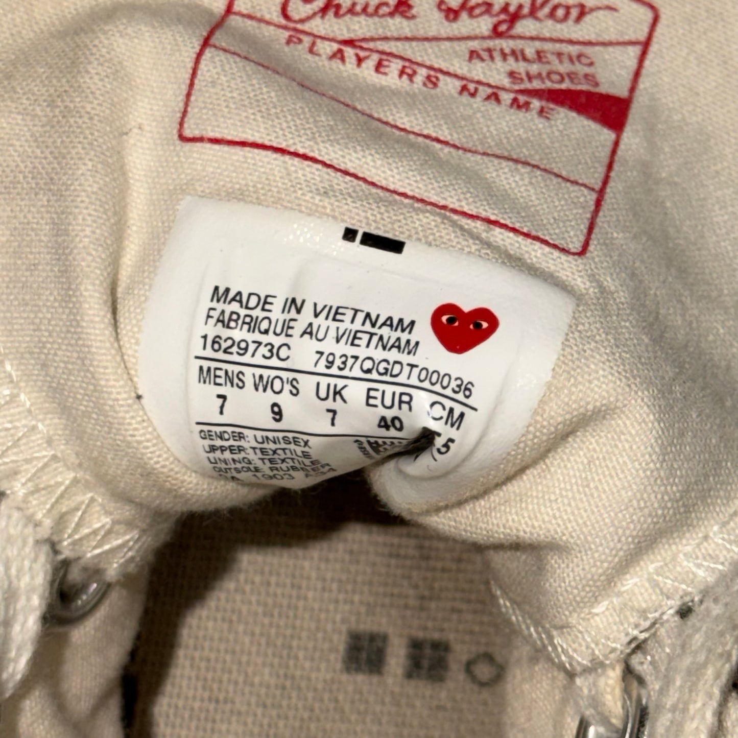 Converse X Comme des Garcons Sneakers 40