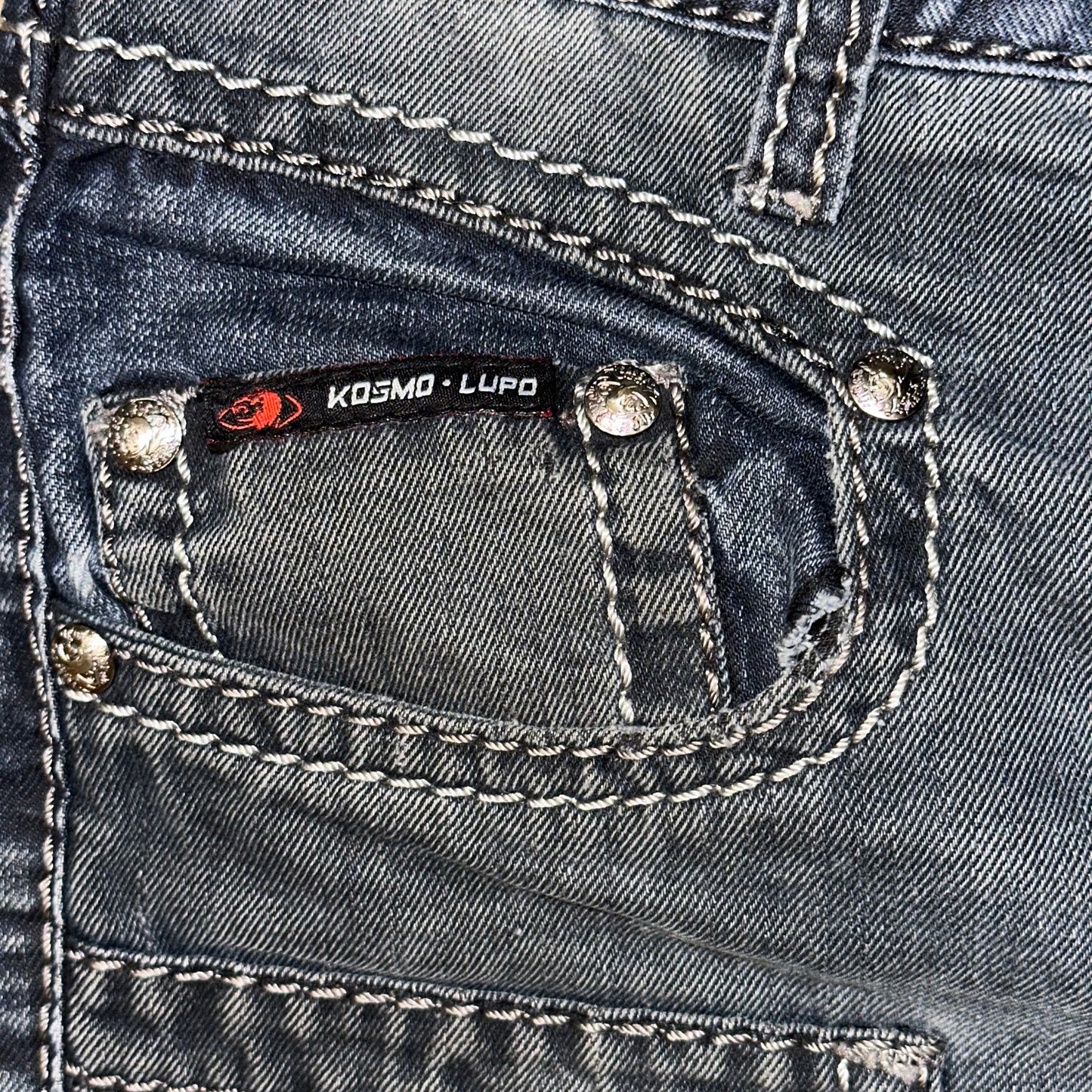 Y2k Kosmo Lupo Biker Jeans