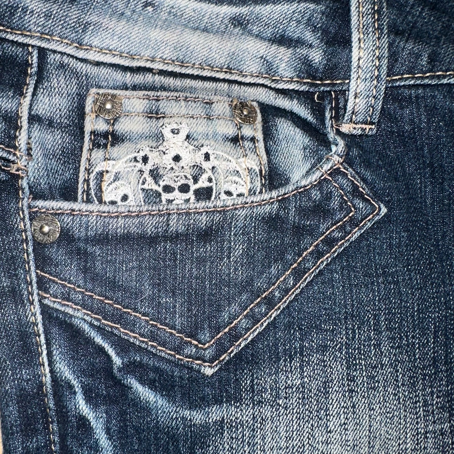 M.K Skull Crown flared Jeans