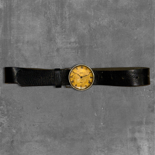 Vintage Quartz Paris Leather Belt 85cm