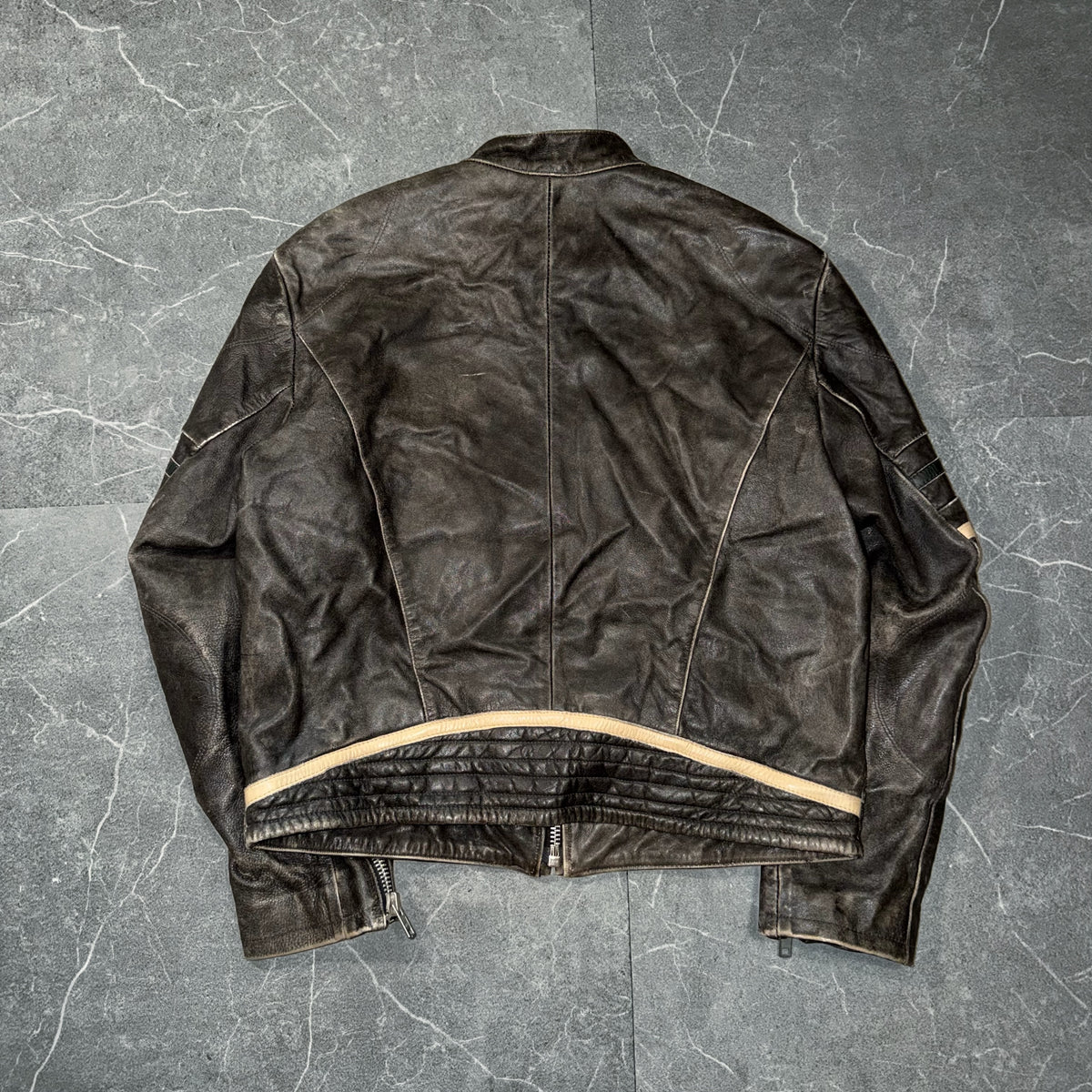 Vintage Mustang Leather Biker Jacket
