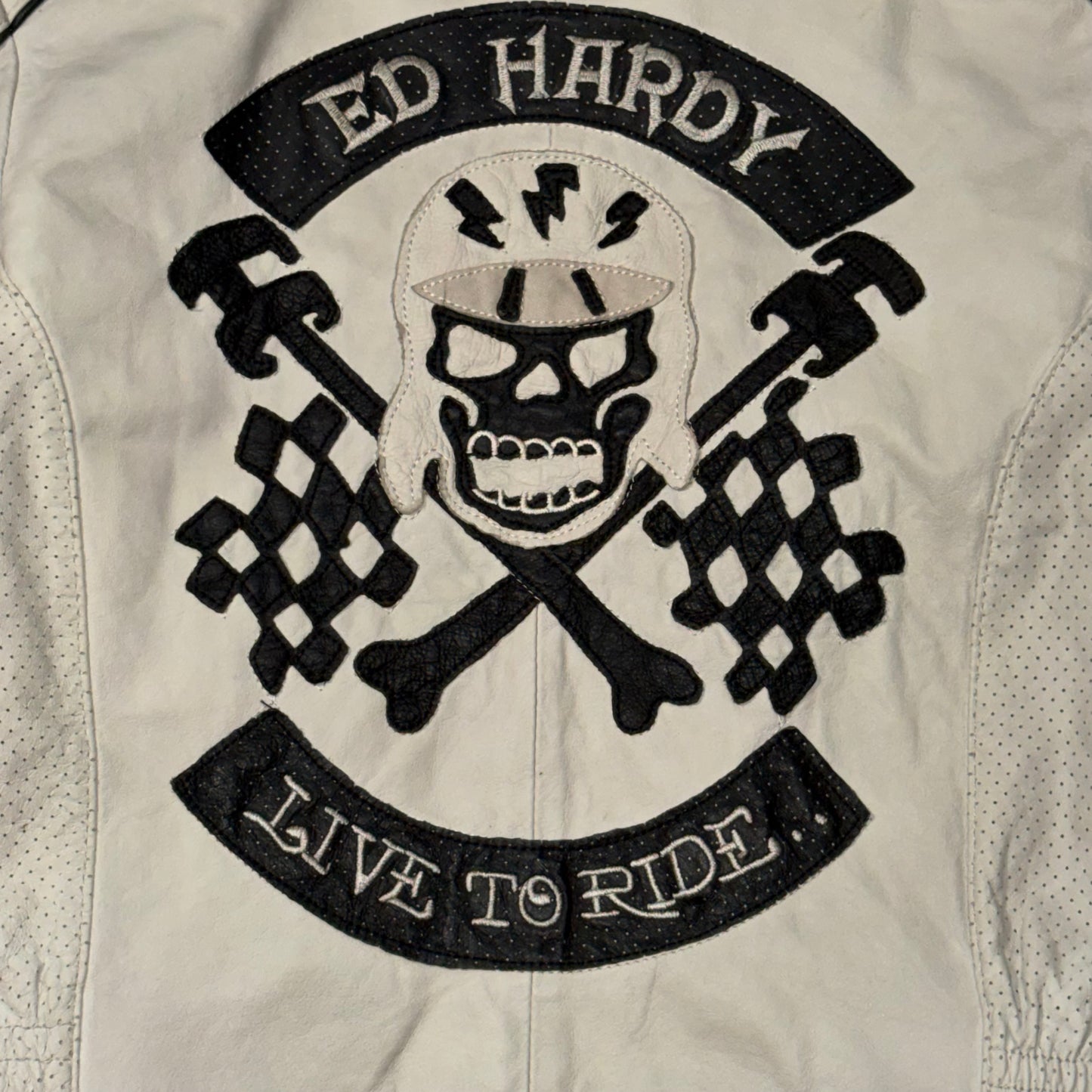 Y2k Ed Hardy Wmns Leather Jacket