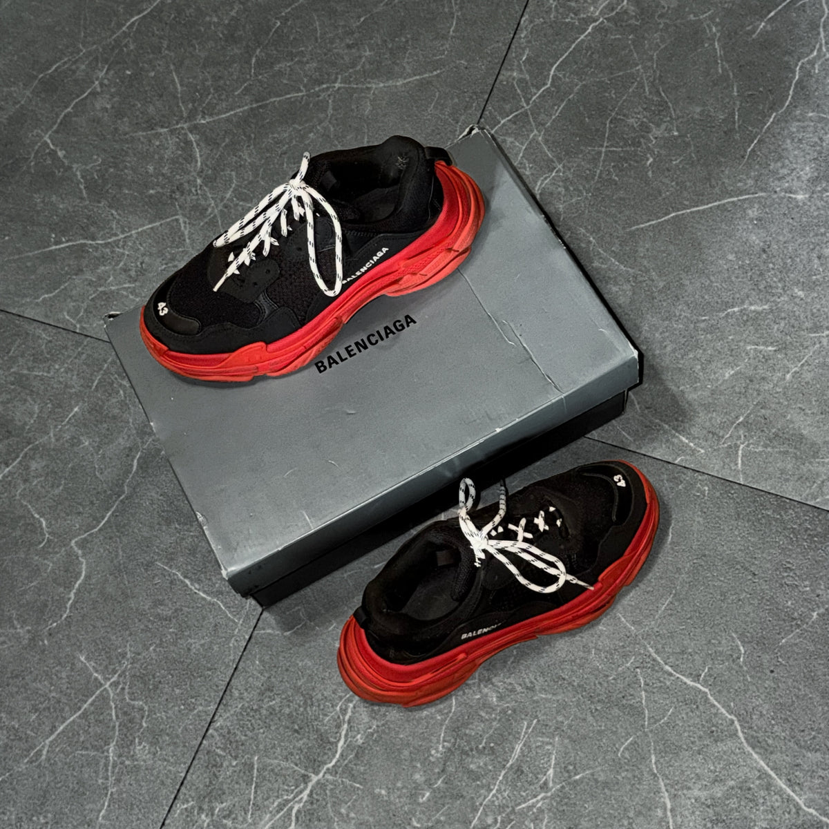 Balenciaga Tripple S Black and Red Sneakers [43]